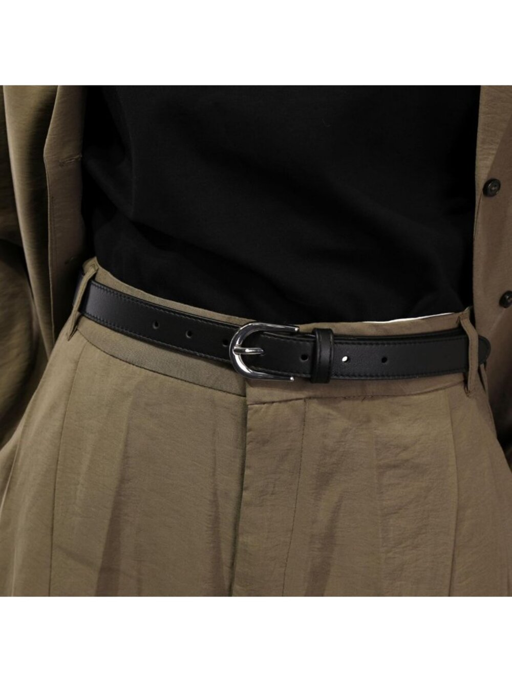 Stylish Women's Genuine Italian Leather Belt - Elegant Design, Made in France - Picture 3 of 8